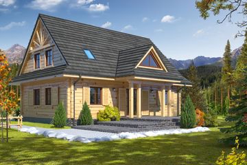  Projekt domu Bukowina dw (KRP1445) - projekt domu parterowego z poddaszem - Zdjęcie 2