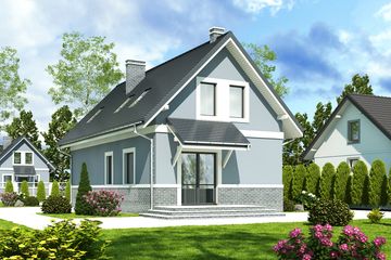  Projekt domu Cypisek II bez garażu [B] (WRF1362) - projekt domu parterowego z poddaszem - Zdjęcie 2