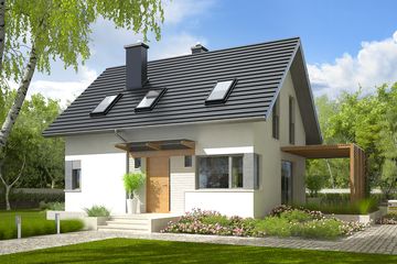  Projekt domu Lea (wersja A) bianco (WRC1974) - projekt domu parterowego z poddaszem - Zdjęcie 2