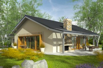 Projekt domu Selena II G1 - parterowy dom o powierzchni 107,91 m², dach dwuspadowy - ujęcie 2