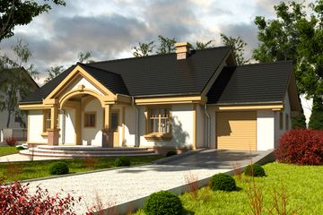  Projekt domu Czajka z garażem 1-st. [A] (WRF1230) - projekt domu parterowego - Zdjęcie 2