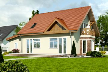  Projekt domu Czapla z garażem 1-st. [A1] (WRF1233) - projekt domu parterowego z poddaszem - Zdjęcie 2