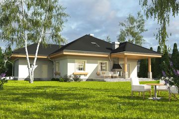  Projekt domu Dorotka II z garażem 1-st. [A] (WRF1234) - projekt domu parterowego - Zdjęcie 2