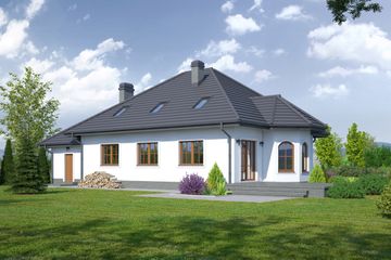  Projekt domu Zadębie średnie 12 (KRP1025) - projekt domu parterowego z poddaszem - Zdjęcie 2