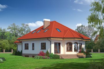  Projekt domu Zadębie małe 19 (KRP1027) - projekt domu parterowego z poddaszem - Zdjęcie 2