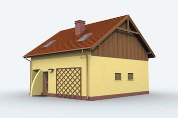 Projekt garażu GM1 garaż z częścią mieszkalną (SLN1369) - projekt garażu parterowego z poddaszem - Zdjęcie 2