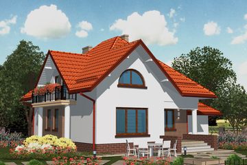  Projekt domu APS 010 (LUA1009) - projekt domu parterowego z poddaszem - Zdjęcie 2