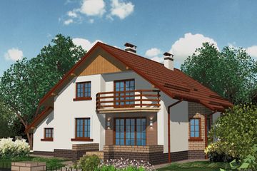  Projekt domu APS 011 (LUA1011) - projekt domu parterowego z poddaszem - Zdjęcie 2