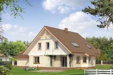 Projekt domu Caro 3 - parterowy z poddaszem dom o powierzchni 154,50 m², dach dwuspadowy - ujęcie 2