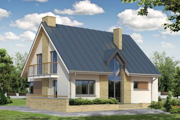  Projekt domu Kawka 4 (BSA1366) - projekt domu parterowego z poddaszem - Zdjęcie 2