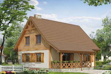  Projekt domu Kawka 5 (BSA1367) - projekt domu parterowego z poddaszem - Zdjęcie 2