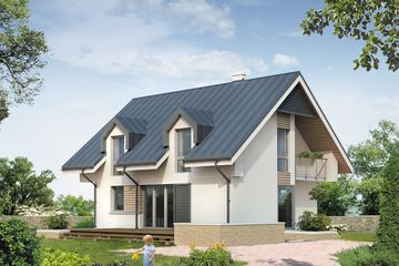  Projekt domu Kwarc (BSA1368) - projekt domu parterowego z poddaszem - Zdjęcie 2