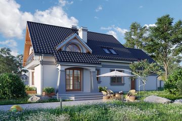  Projekt domu Maja Lux G2 - murowana – beton komórkowy (KRD1943) - projekt domu parterowego z poddaszem - Zdjęcie 2