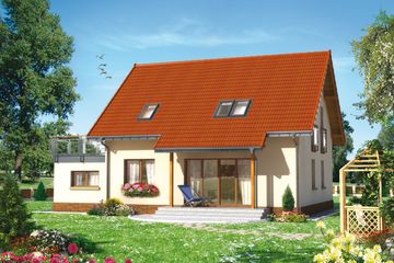  Projekt domu Drozd Neo - murowana – beton komórkowy (KRD1950) - projekt domu parterowego z poddaszem - Zdjęcie 2