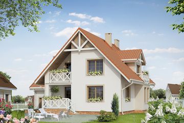  Projekt domu Perkoz (BSA1376) - projekt domu parterowego z poddaszem - Zdjęcie 2