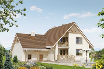  Projekt domu Perkoz 2 (BSA1377) - projekt domu parterowego z poddaszem - Zdjęcie 2