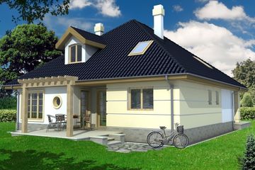  Projekt domu Aksamit A (WRD1248) - projekt domu parterowego z poddaszem - Zdjęcie 2