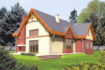  Projekt domu Hiacynta (WRC1674) - projekt domu parterowego z poddaszem - Zdjęcie 2
