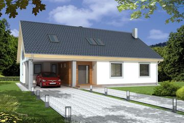 Projekt domu Bartek 2A wiata (WRD1643) - projekt domu parterowego z poddaszem - Zdjęcie 2