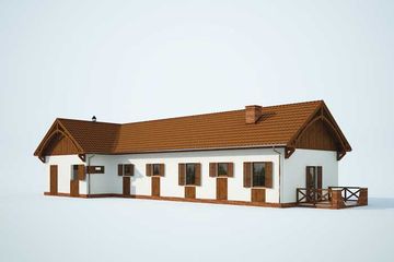  Projekt stajni S28 stajnia dla koni - 4 boksy + część mieszkalna (SLN1686) - projekt stajni parterowego - Zdjęcie 2