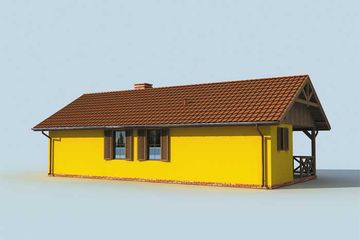 Projekt domu letniskowego Modena dom letniskowy - parterowy dom o powierzchni 45,76 m², dach wielospadowy - ujęcie 2