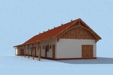  Projekt stajni S36 Stajnia angielska dla koni - 6 boksów (SLN1695) - projekt stajni parterowego - Zdjęcie 2