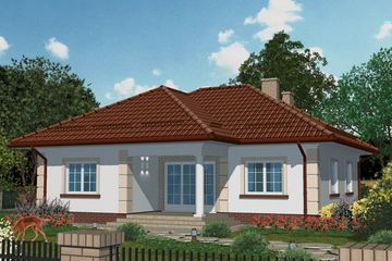 Projekt domu APS 070 - parterowy dom o powierzchni 123,40 m², dach kopertowy - ujęcie 2