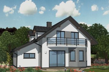 Projekt domu APS 071 NEW - parterowy z poddaszem dom o powierzchni 125,80 m², dach dwuspadowy - ujęcie 2