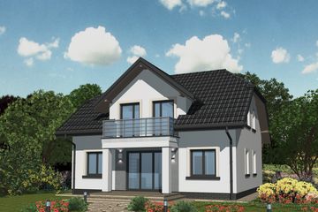 Projekt domu APS 073 NEW - parterowy z poddaszem dom o powierzchni 145,30 m², dach naczółkowy - ujęcie 2
