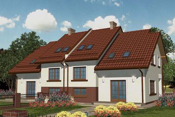 Projekt domu APS 051 - parterowy z poddaszem dom o powierzchni 156 m², dach dwuspadowy - ujęcie 2