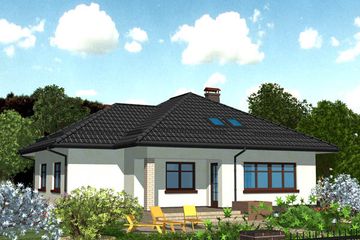 Projekt domu APS 054 - parterowy dom o powierzchni 118,90 m², dach kopertowy - ujęcie 2