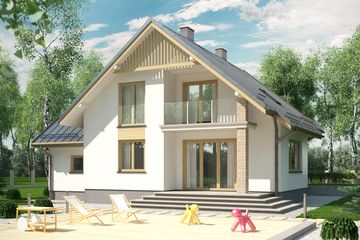  Projekt domu APS 055 NEW (LUA1054) - projekt domu parterowego z poddaszem - Zdjęcie 2