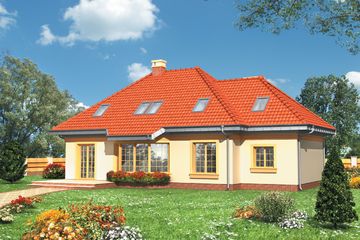  Projekt domu Figa Lux (903) (KRD1608) - projekt domu parterowego z poddaszem - Zdjęcie 2
