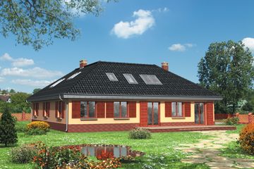  Projekt domu Cetyniec Max - murowana – beton komórkowy (KRD1610) - projekt domu parterowego z poddaszem - Zdjęcie 2