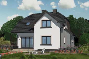  Projekt domu APS 059 (LUA1058) - projekt domu parterowego z poddaszem - Zdjęcie 2