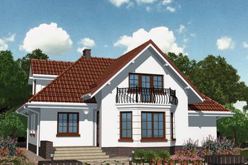 Projekt domu APS 062 - parterowy z poddaszem dom o powierzchni 168,10 m², dach wielospadowy - ujęcie 2