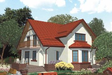 Projekt domu APS 063 - parterowy z poddaszem dom o powierzchni 172,70 m², dach dwuspadowy - ujęcie 2