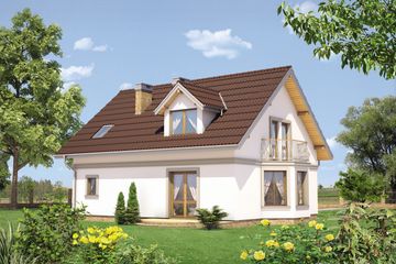  Projekt domu Drabant Lux (873) (KRD1616) - projekt domu parterowego z poddaszem - Zdjęcie 2