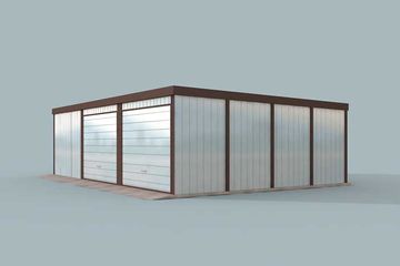  Projekt garażu GB7 projekt garażu blaszanego dwustanowiskowego z pomieszczeniem gosp. (SLN1717) - projekt garażu parterowego - Zdjęcie 2