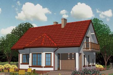 Projekt domu APS 095 - parterowy z poddaszem dom o powierzchni 118,50 m², dach dwuspadowy - ujęcie 2