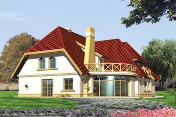  Projekt domu Jeżyna G2 (WRC1551) - projekt domu parterowego z poddaszem - Zdjęcie 2