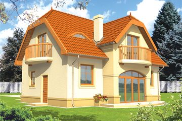 Projekt domu Jędrzej - parterowy z poddaszem dom o powierzchni 160,36 m², dach naczółkowy - ujęcie 2
