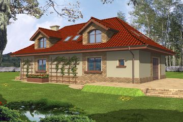  Projekt domu Sadyba wersja D (WRY1048) - projekt domu parterowego z poddaszem - Zdjęcie 2