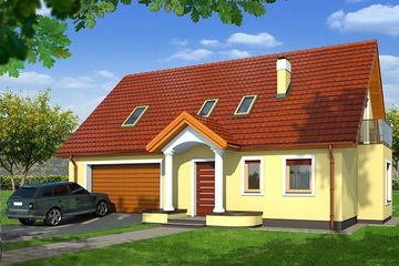 Projekt domu Scarlet paliwo stałe wersja B (WRD1917) - projekt domu parterowego z poddaszem - Zdjęcie 2