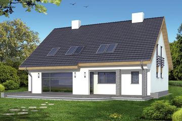  Projekt domu Aster B 2-garaże (WRD1670) - projekt domu parterowego z poddaszem - Zdjęcie 2