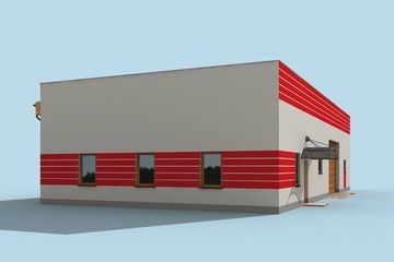  Projekt garażu G238 garażu / magazyn z pomieszczeniami gospodarczymi (SLN1702) - projekt garażu parterowego - Zdjęcie 2