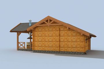  Projekt garażu G53 z Bali drewnianych (SLN1705) - projekt garażu parterowego - Zdjęcie 2