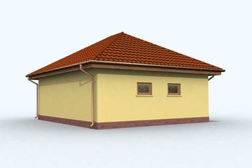 Projekt budynku gospodarczego G116 budynek gospodarczy - parterowy dom o powierzchni 48,88 m², dach kopertowy - ujęcie 2