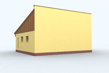 Projekt budynku gospodarczego G117 budynek gospodarczy - parterowy dom o powierzchni 48,88 m², dach jednospadowy - ujęcie 2
