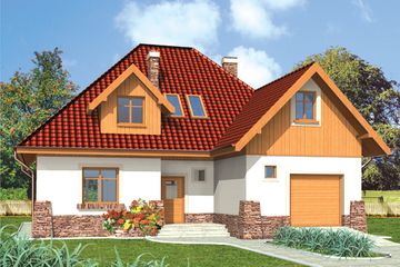  Projekt domu Jowita G1 (WRC1536) - projekt domu parterowego z poddaszem - Zdjęcie 2